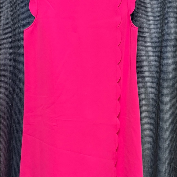 Ted Baker Fuchsia Scalloped overlay shift dress 4/10 - Picture 3 of 8